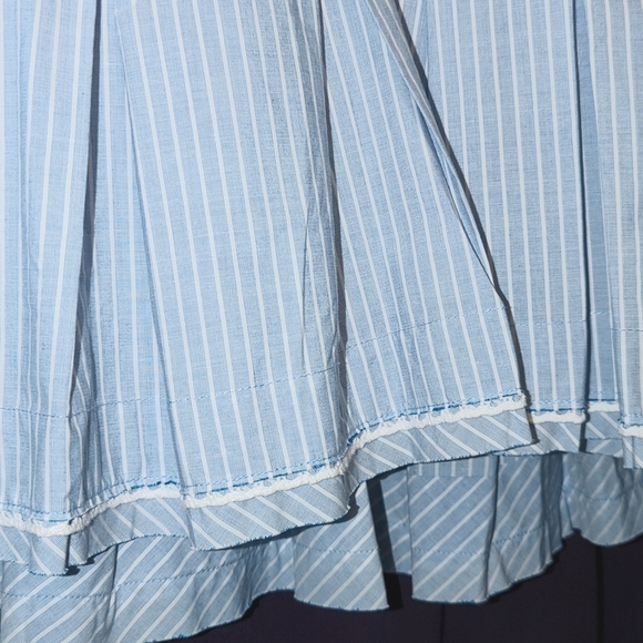 Free People Good Feels Blue White Stripe Peplum Tank Top Size M - Picture 9 of 14